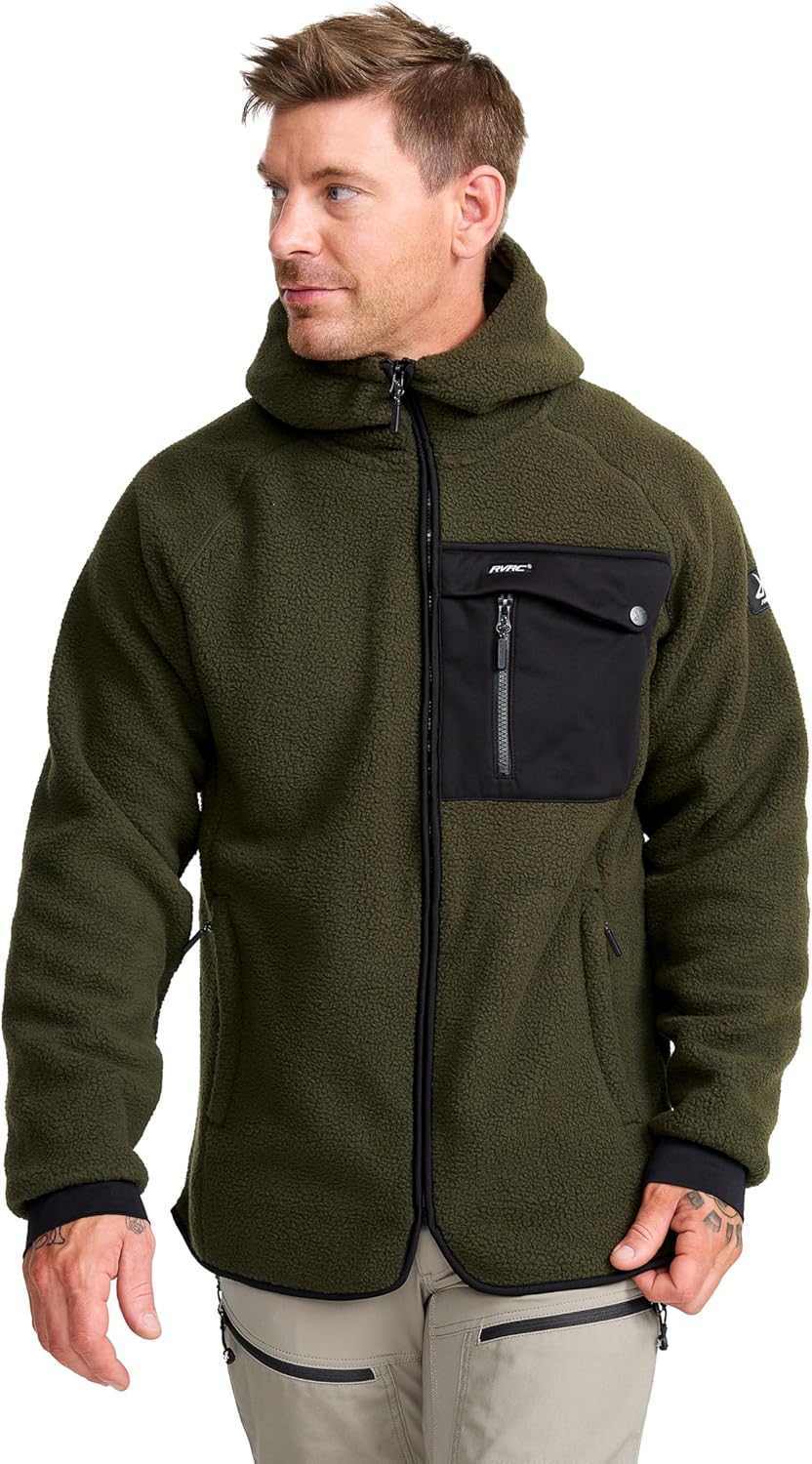 RevolutionRace Men's Sherpa Hoodie, Fleece Jacket for All Outdoor Activities
