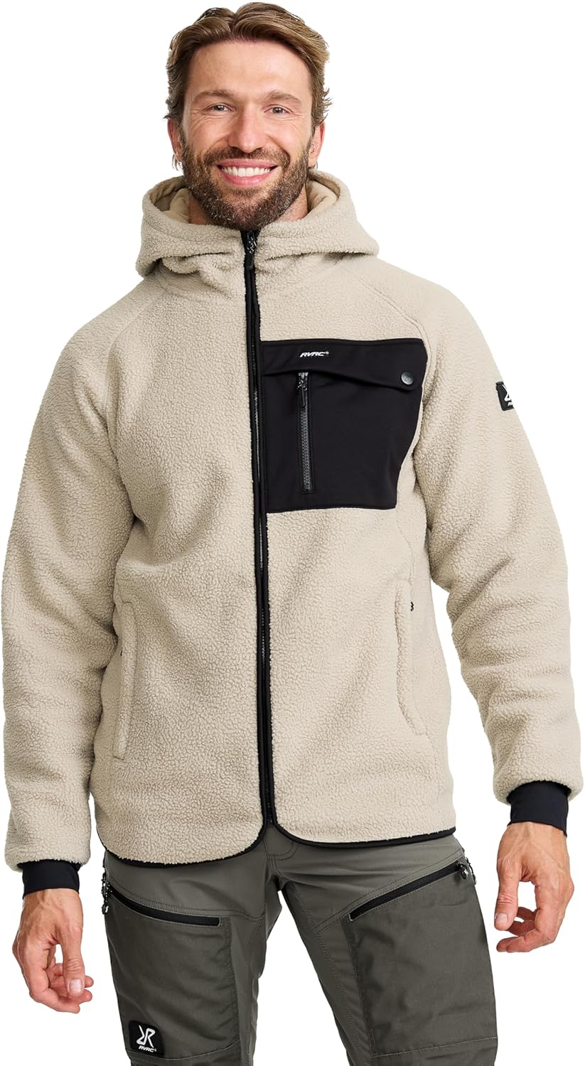 RevolutionRace Men's Sherpa Hoodie, Fleece Jacket for All Outdoor Activities