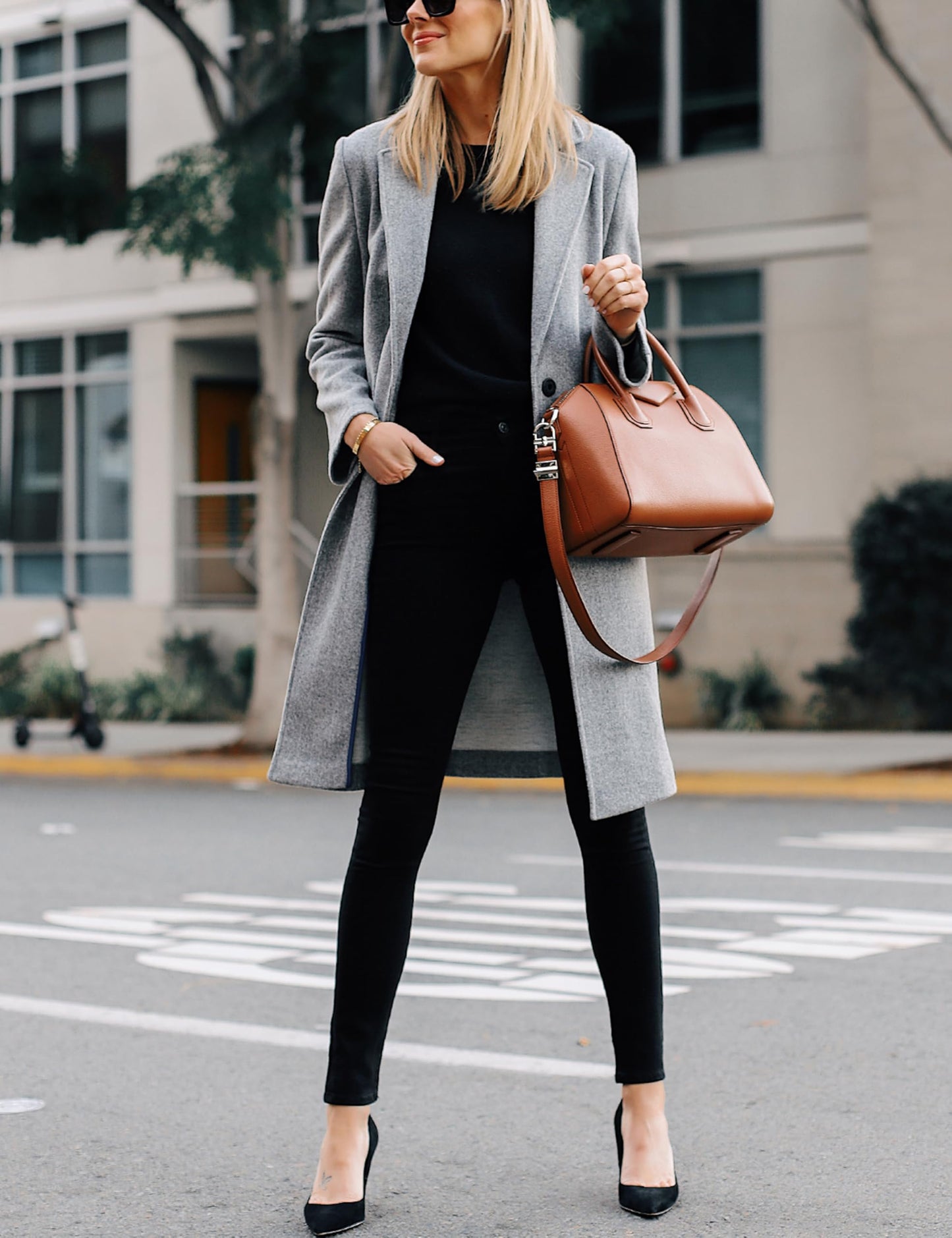Hooever Women's Winter Wool Coat Casual Notch Lapel Single-Breasted Peacoat