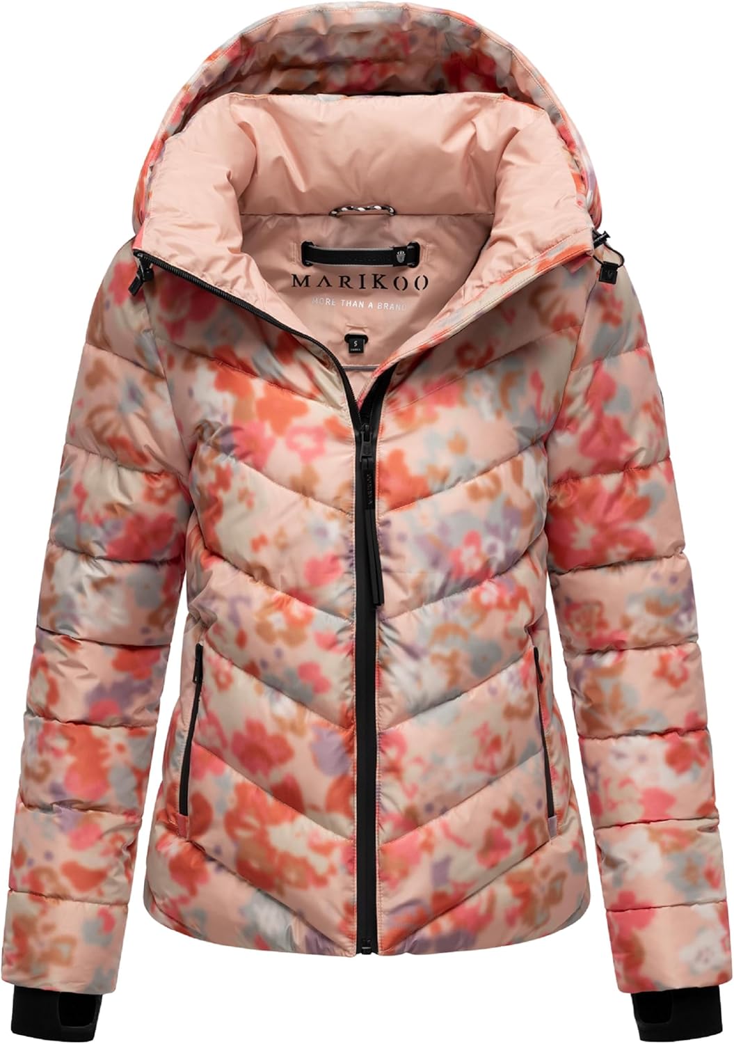 MARIKOO Women's Winter Jacket, Warm Quilted Jacket with Detachable Hood, Samuiaa XVI XS-3XL