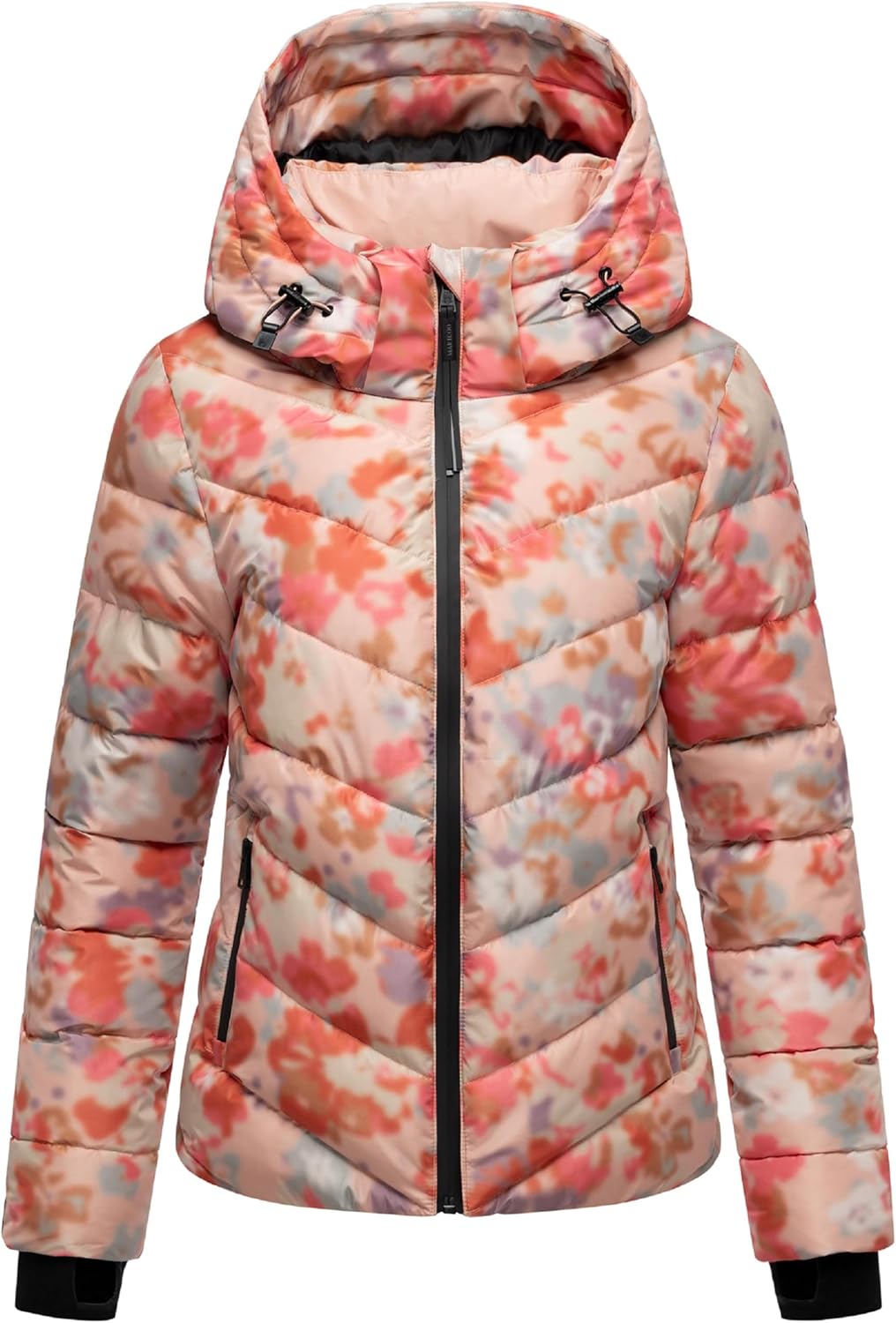 MARIKOO Women's Winter Jacket, Warm Quilted Jacket with Detachable Hood, Samuiaa XVI XS-3XL