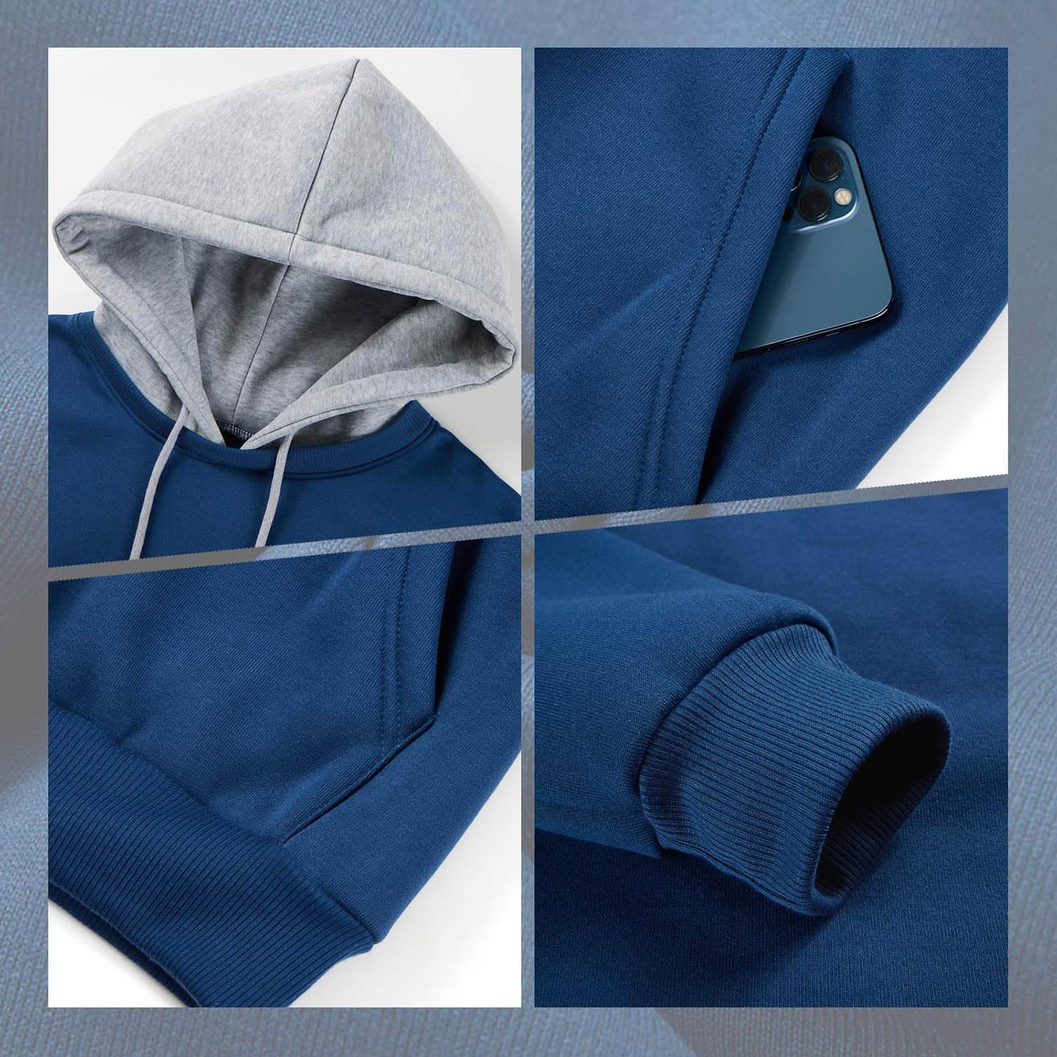 Hoodie Men's Sweatshirt Long Sleeve Sweatshirt Hoodie Color Block Sweatshirt