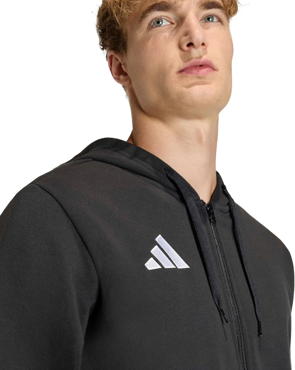 adidas Mezczyzni Entrada26 Full Zip Hoodie, Black/White, L Tall
