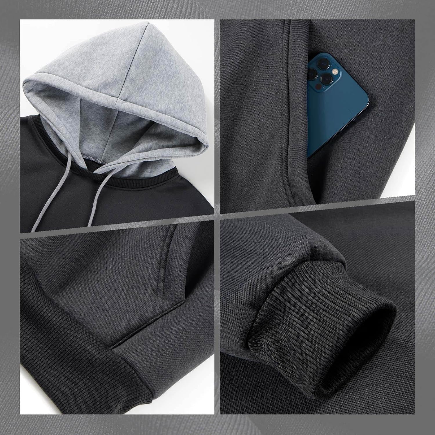Hoodie Men's Sweatshirt Long Sleeve Sweatshirt Hoodie Color Block Sweatshirt