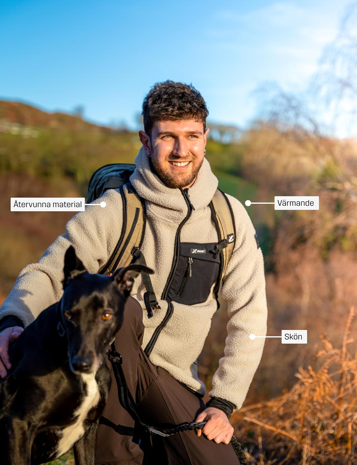 RevolutionRace Men's Sherpa Hoodie, Fleece Jacket for All Outdoor Activities