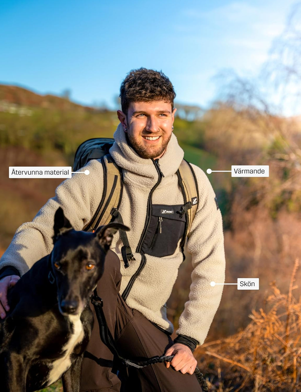 RevolutionRace Men's Sherpa Hoodie, Fleece Jacket for All Outdoor Activities