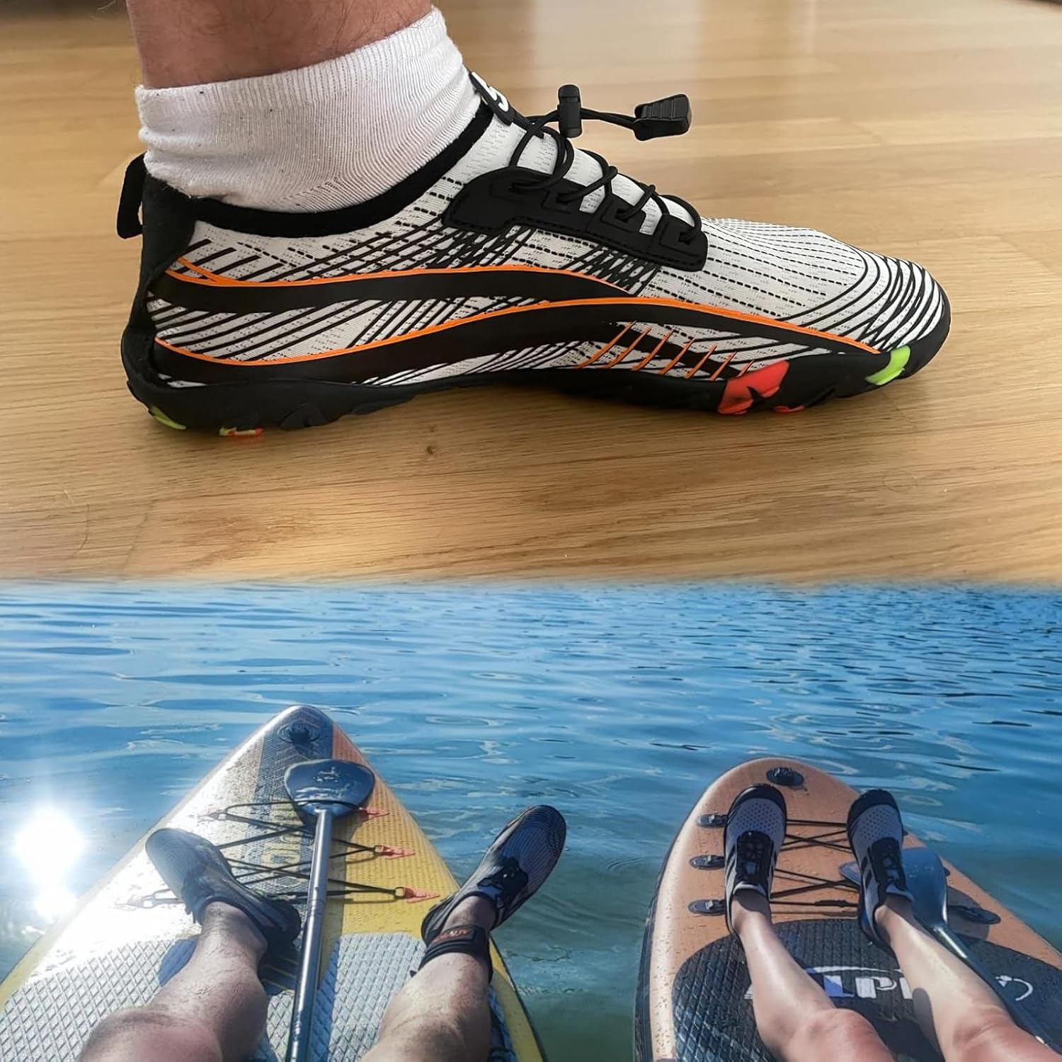 Water Shoes Men Women Quick Dry Sports Water Shoes Unisex Swimming Shoes with 14 Drainage Holes for Bath, Walking, Yoga, Lake, Beach, Garden, Park, Driving, Boating