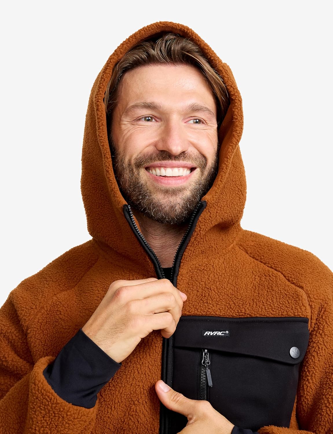 RevolutionRace Men's Sherpa Hoodie, Fleece Jacket for All Outdoor Activities