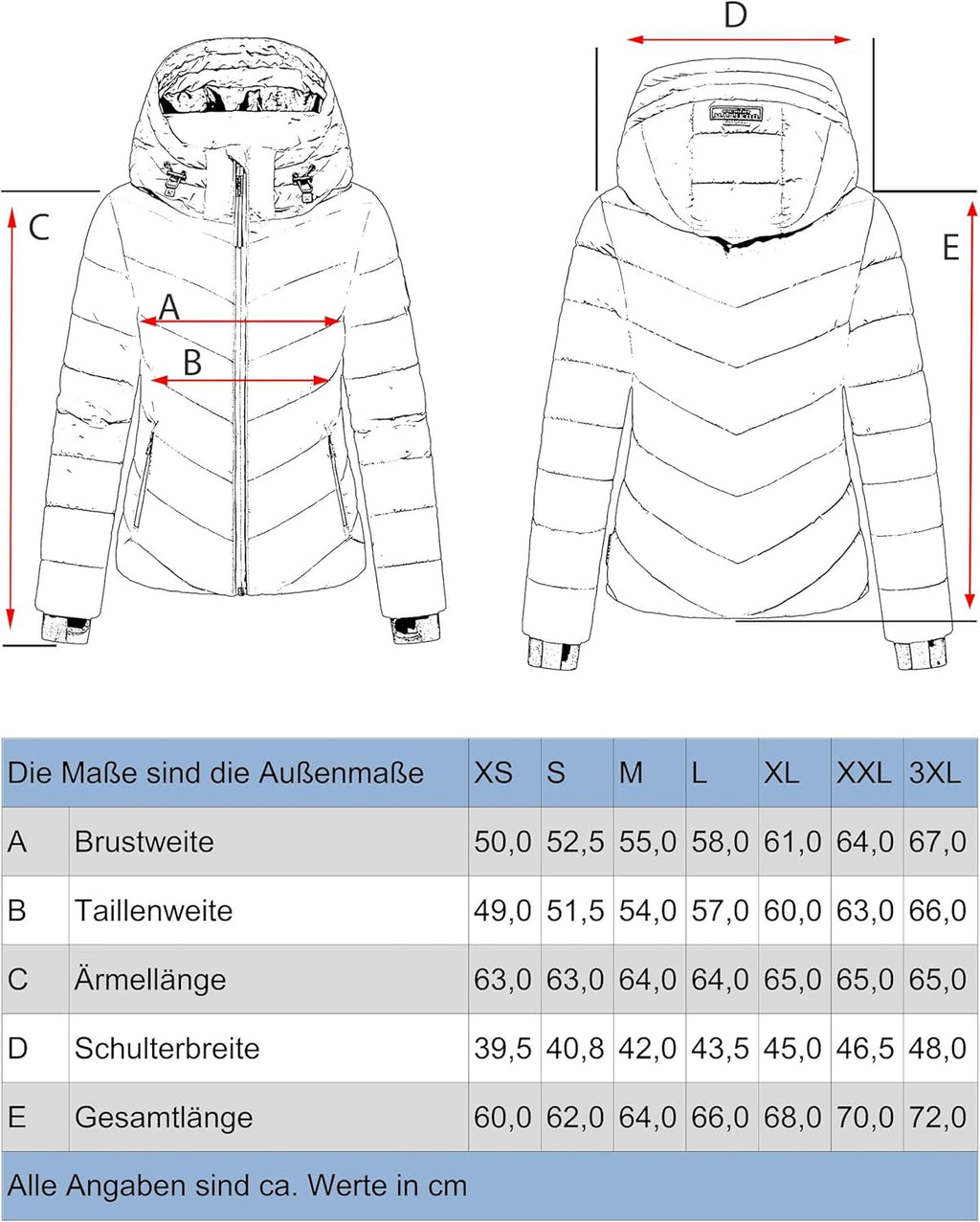 MARIKOO Women's Winter Jacket, Warm Quilted Jacket with Detachable Hood, Samuiaa XVI XS-3XL
