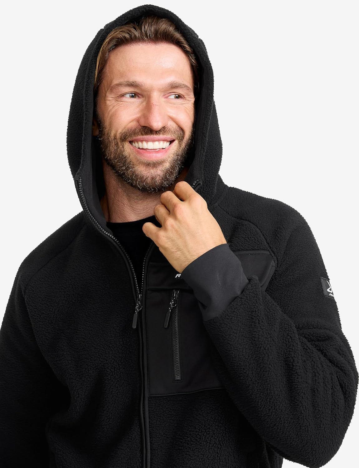 RevolutionRace Men's Sherpa Hoodie, Fleece Jacket for All Outdoor Activities