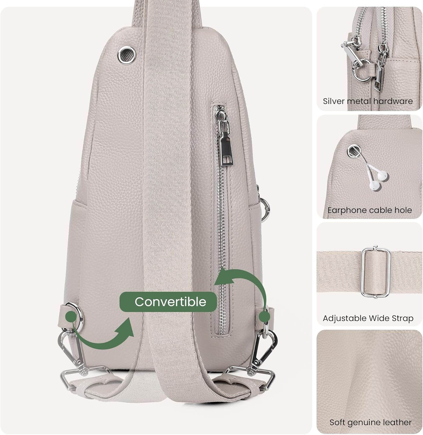 Travel bag in genuine leather for women