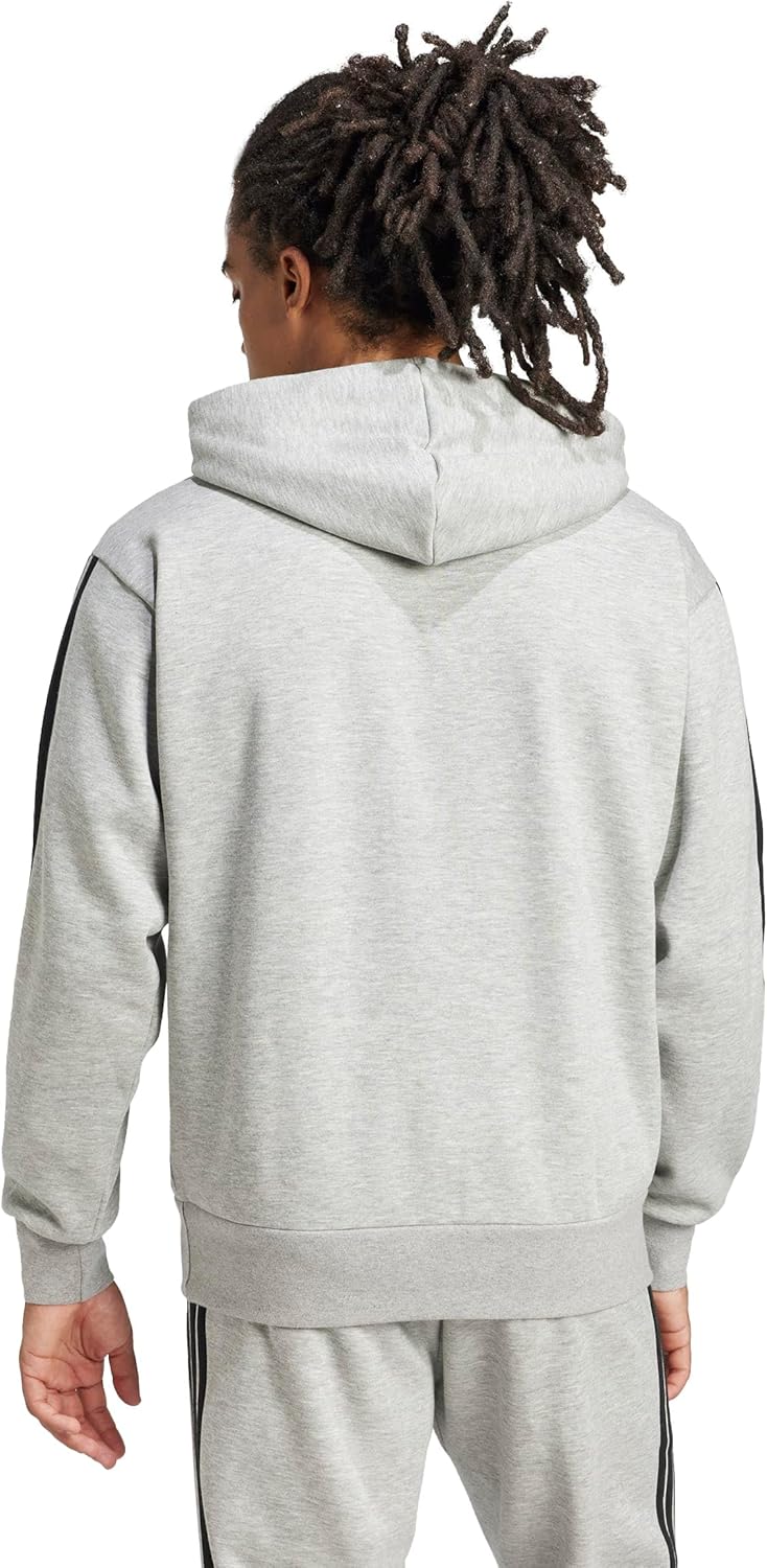 adidas Men's ESSENTIAL THREE STRIPES FLEECE HOODIE Hooded Sweatshirt (Pack of 1)
