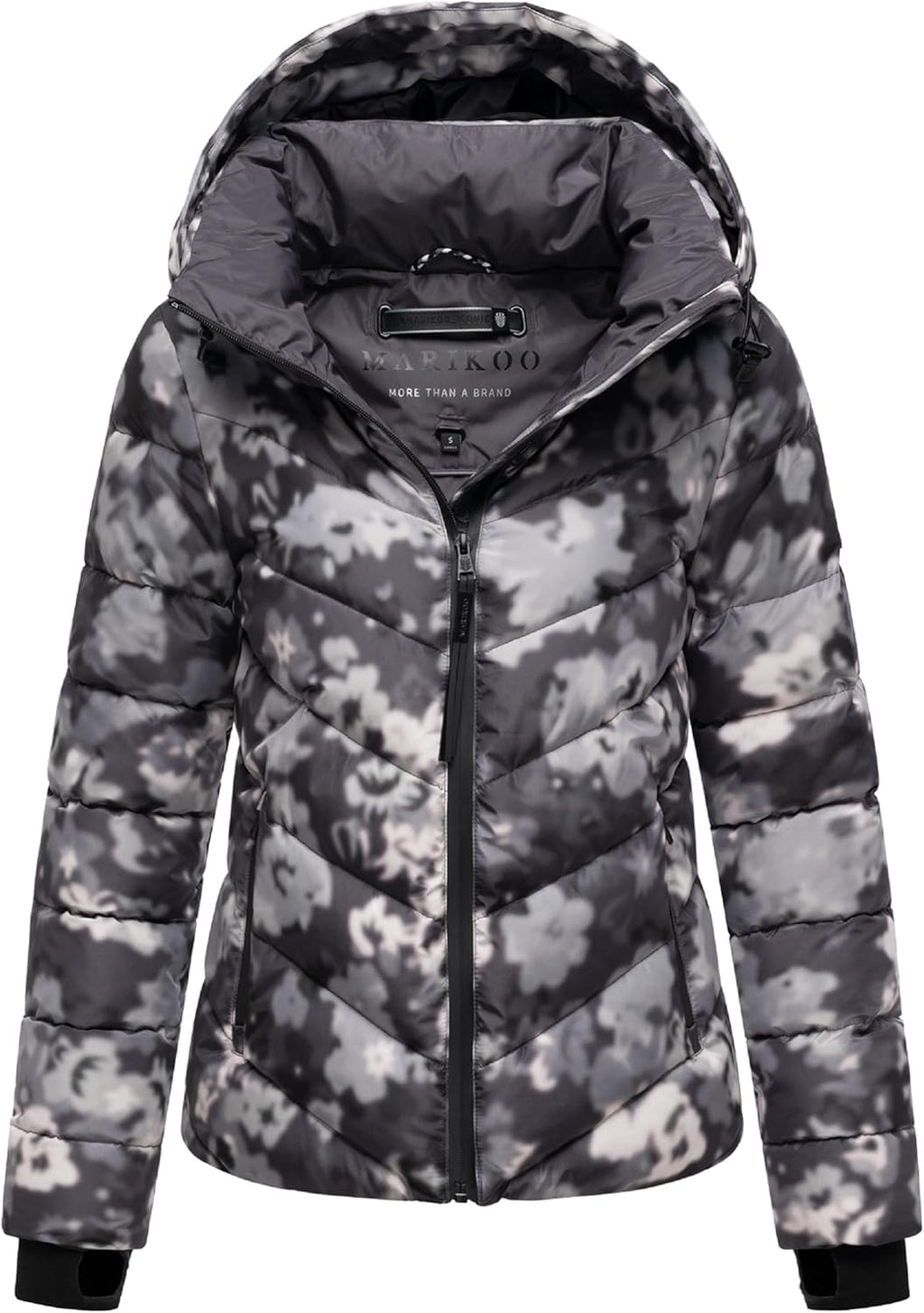 MARIKOO Women's Winter Jacket, Warm Quilted Jacket with Detachable Hood, Samuiaa XVI XS-3XL