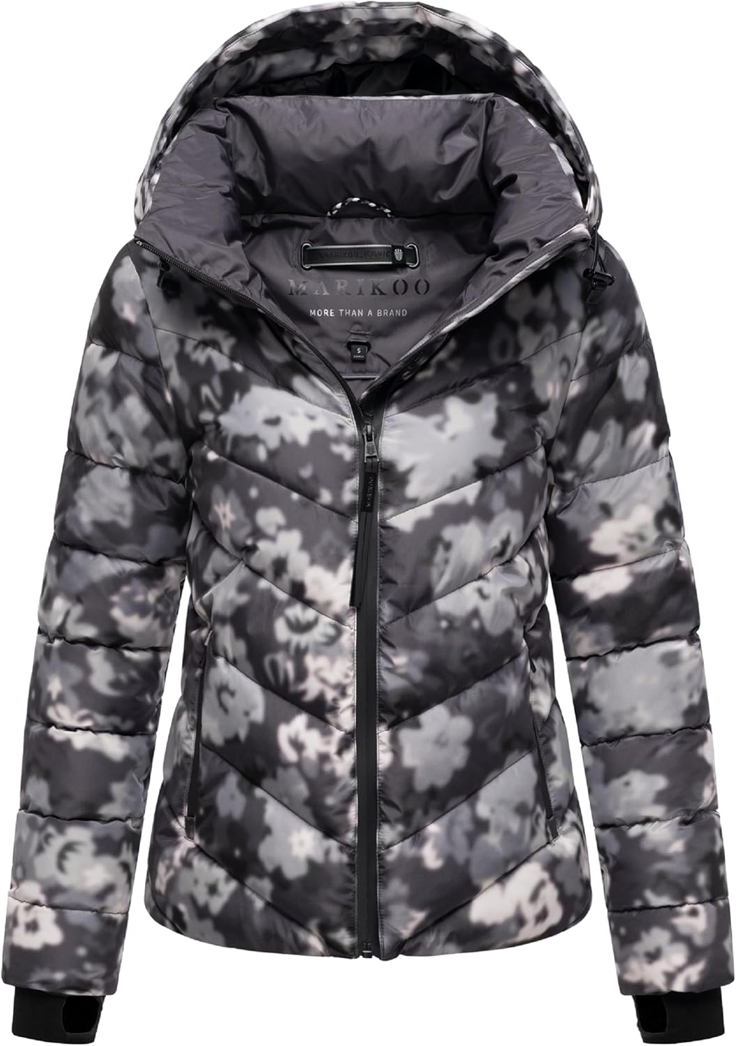 MARIKOO Women's Winter Jacket, Warm Quilted Jacket with Detachable Hood, Samuiaa XVI XS-3XL