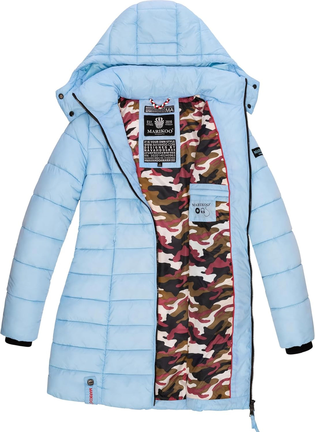 Marikoo Women's Quilted Winter Coat with Evening Star in sizes XS-XXL