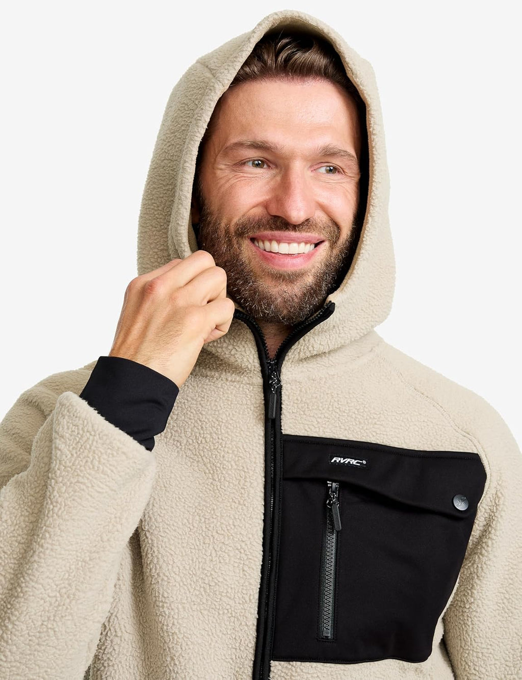 RevolutionRace Men's Sherpa Hoodie, Fleece Jacket for All Outdoor Activities
