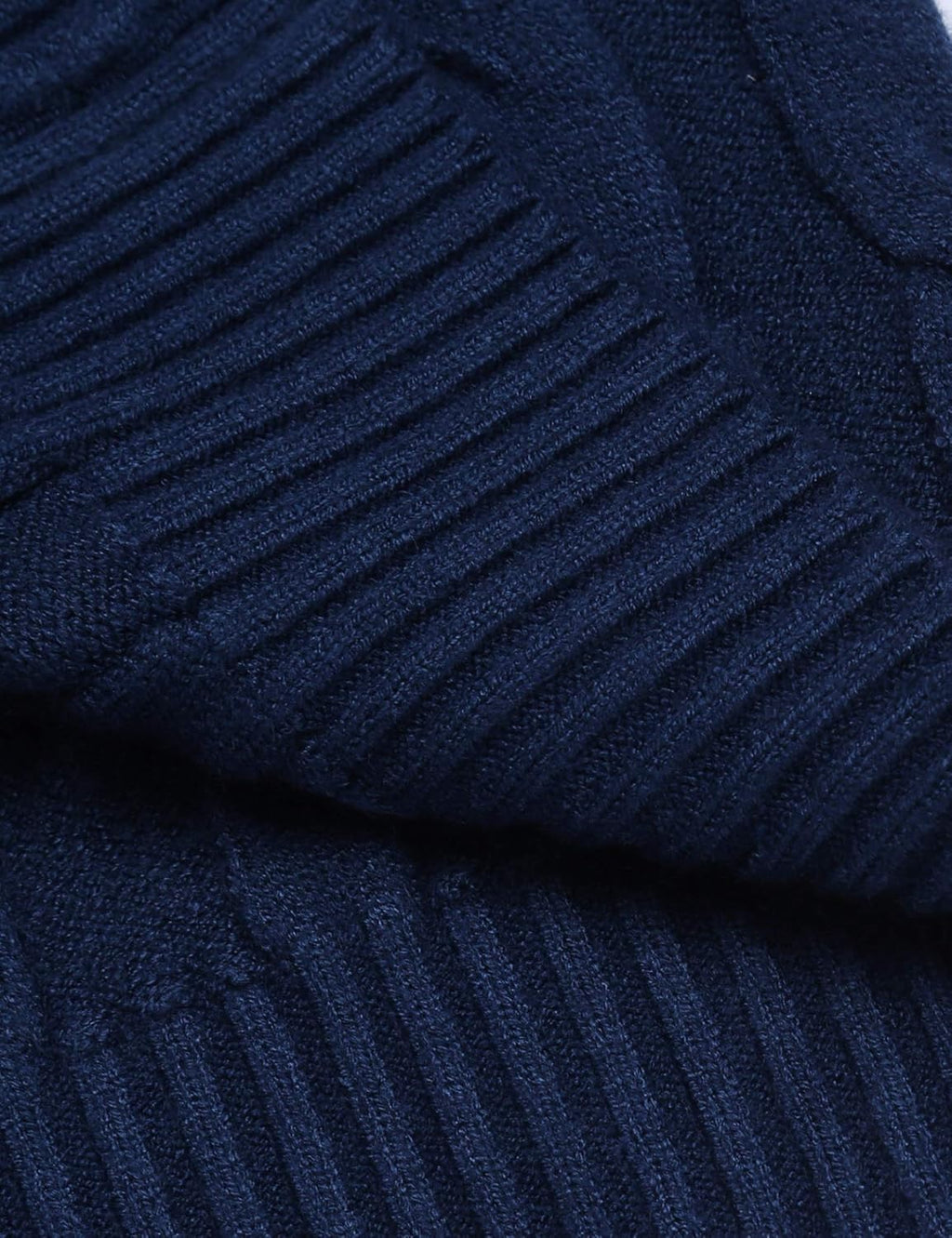 COOFANDY Men's Polo Sweater Fine Knit Long Sleeve Sweater Basic Regular Fit Pullover