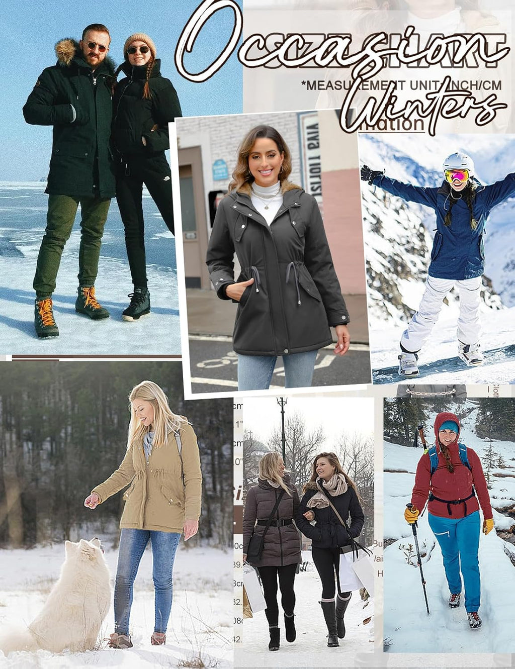 CMTOP Women Winter Jackets UK Thick Fleece Lined Ladies Coats Warm Fuzzy Waterproof Coat Padded Windproof Ladies Coats Thermal Outdoor Parka Jacket Hooded Outwear with Pockets