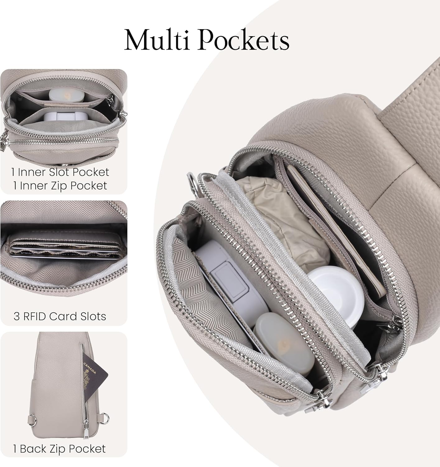 Travel bag in genuine leather for women