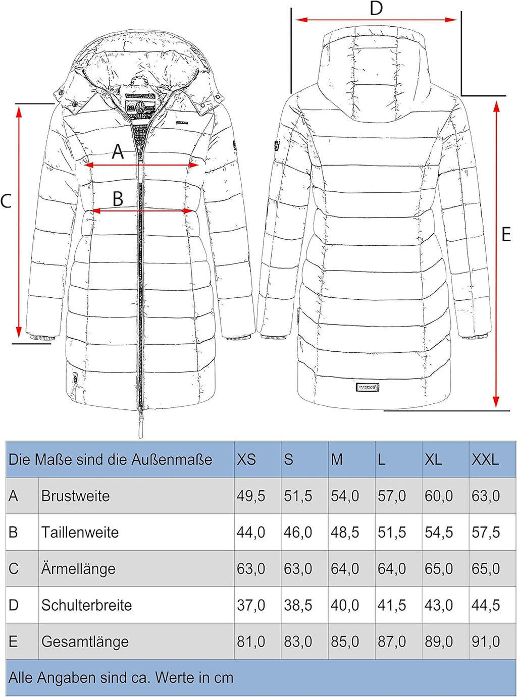 Marikoo Women's Quilted Winter Coat with Evening Star in sizes XS-XXL