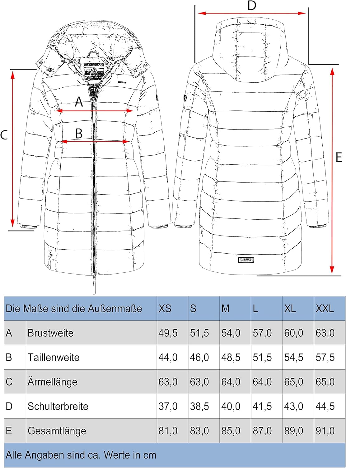 Marikoo Women's Quilted Winter Coat with Evening Star in sizes XS-XXL