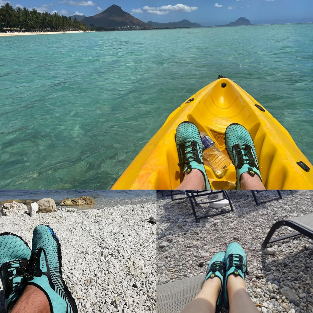 Water Shoes Men Women Quick Dry Sports Water Shoes Unisex Swimming Shoes with 14 Drainage Holes for Bath, Walking, Yoga, Lake, Beach, Garden, Park, Driving, Boating