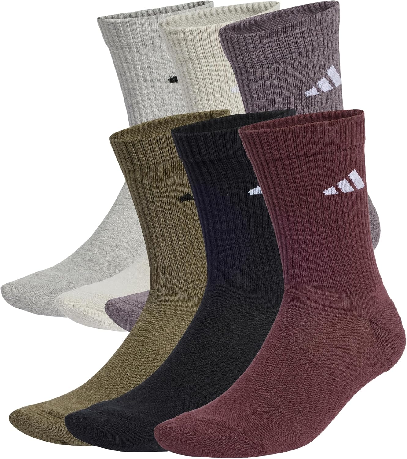 adidas unisex - Cushioned Crew Socks 6 Pair