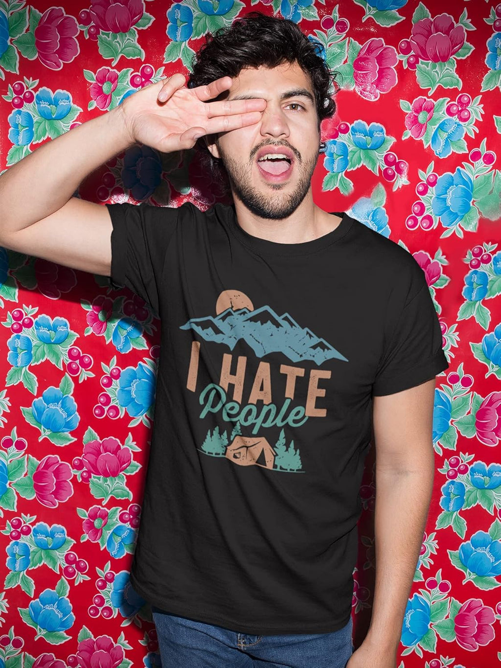 Ultrabasic - Men's Graphics I Hate People Tee Shirt Letters Print