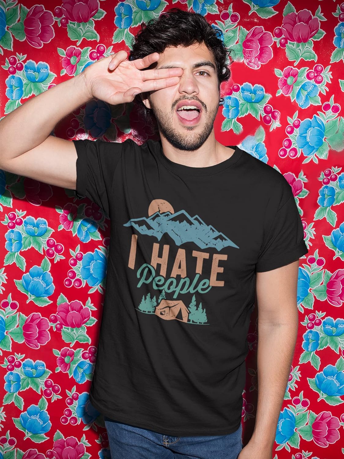 Ultrabasic - Men's Graphics I Hate People Tee Shirt Letters Print