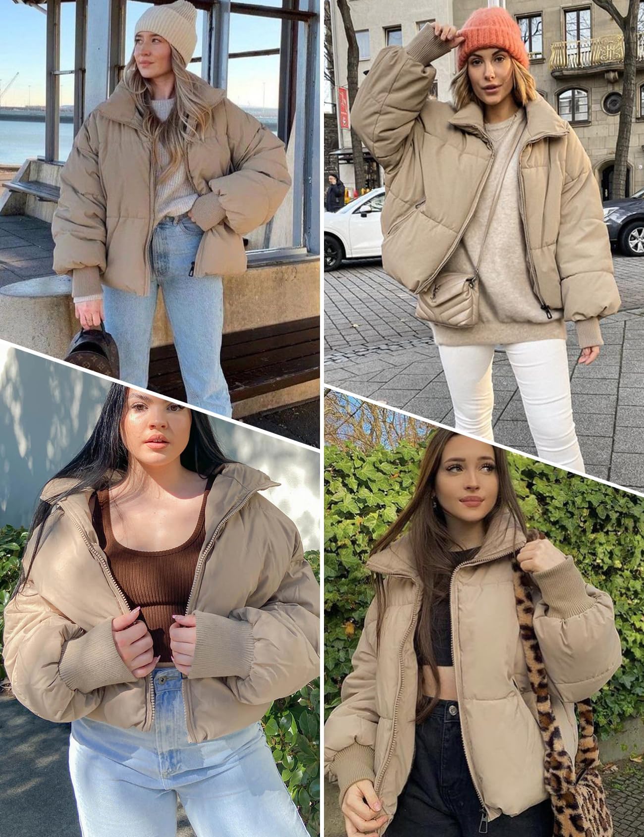 Gihuo Women’s Winter Cropped Puffer Jacket Coat Short Warm Quilted Jacket 2026
