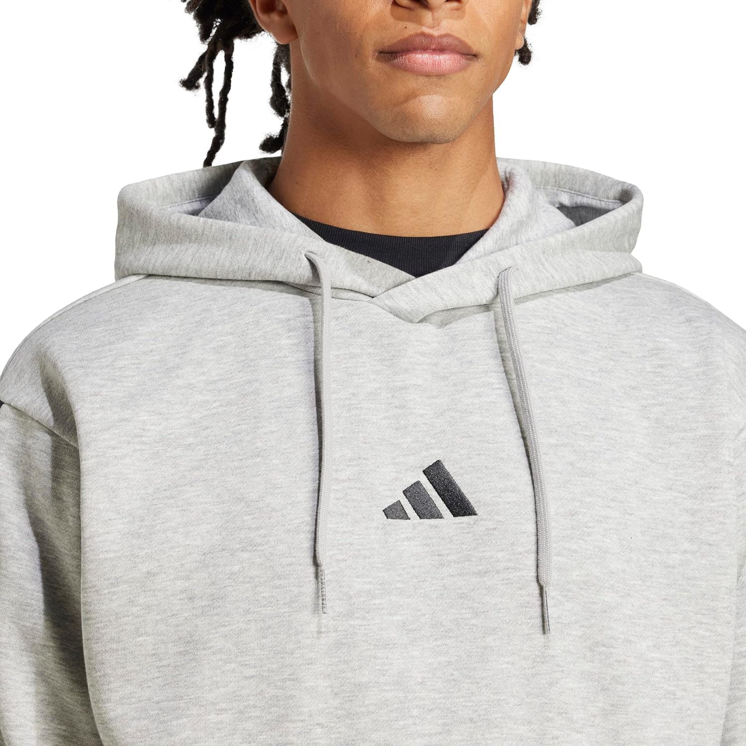 adidas Men's ESSENTIAL THREE STRIPES FLEECE HOODIE Hooded Sweatshirt (Pack of 1)