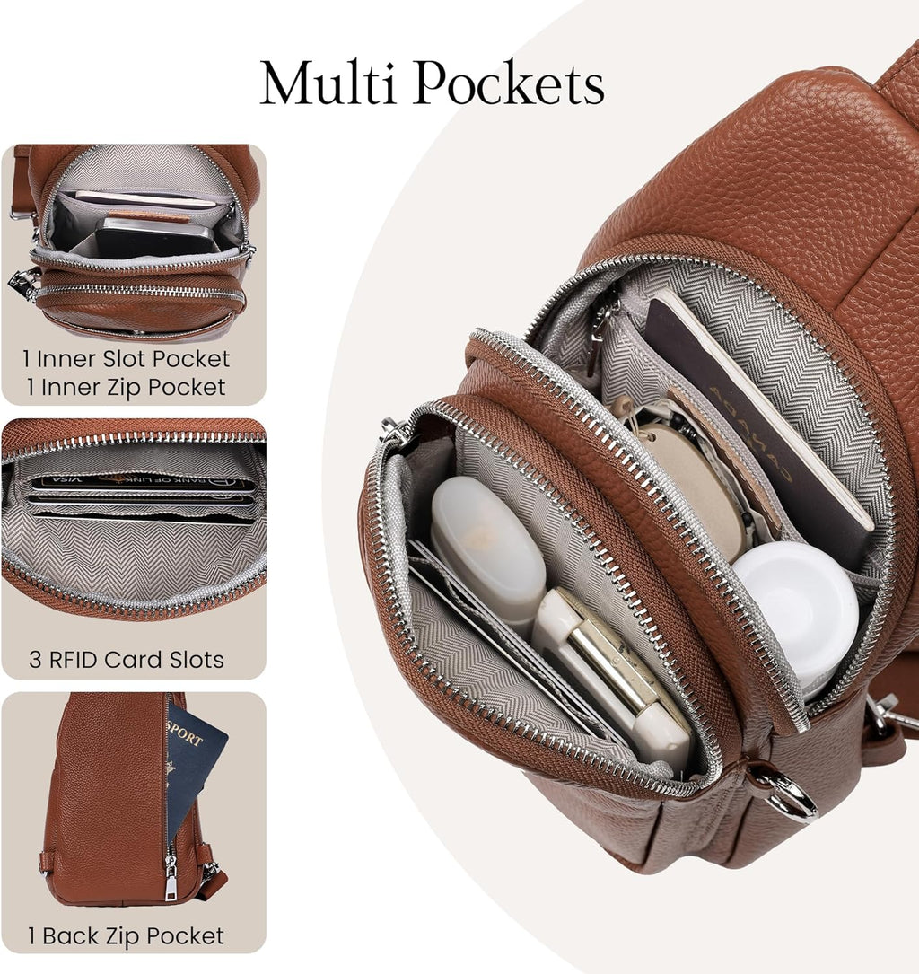 Travel bag in genuine leather for women