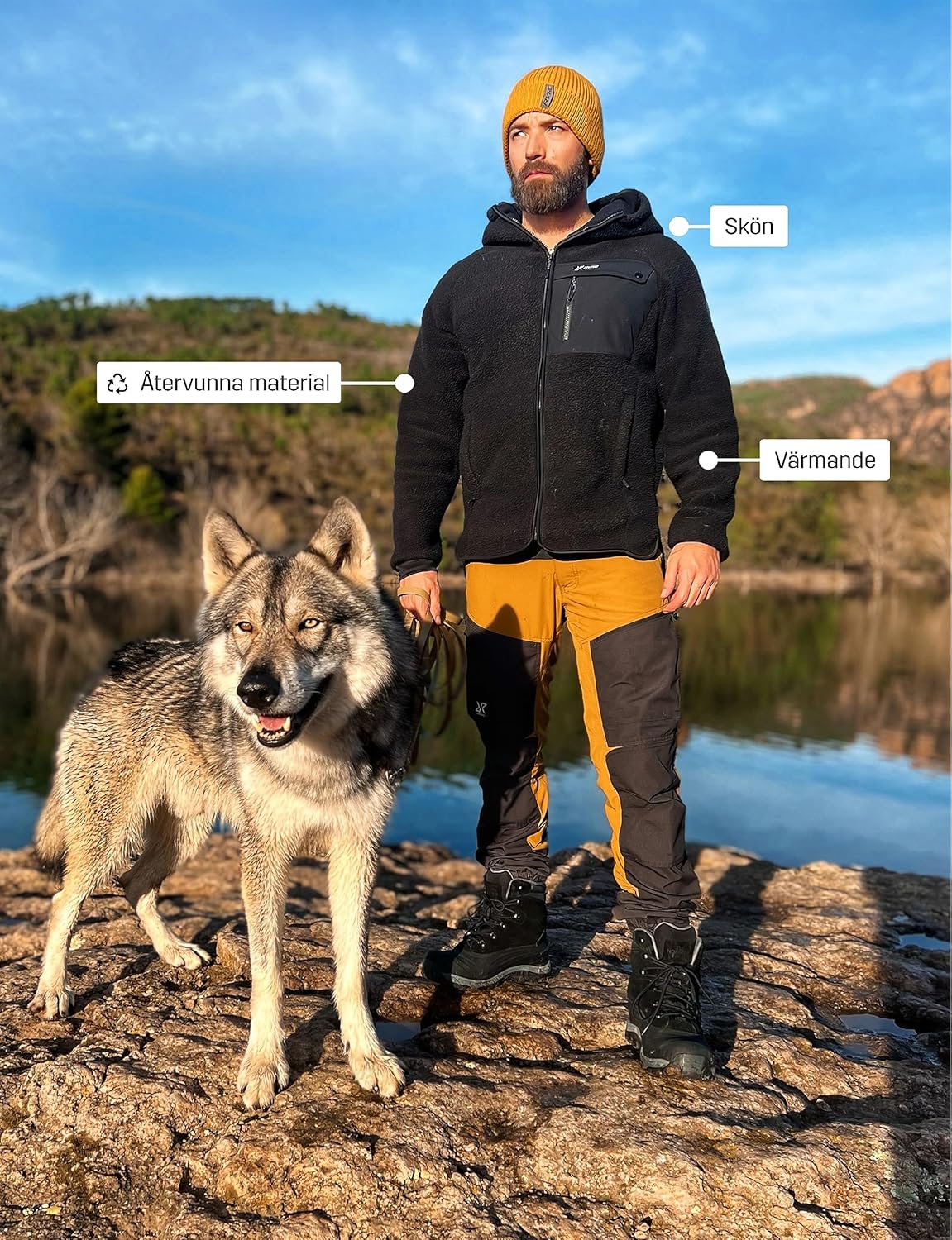 RevolutionRace Men's Sherpa Hoodie, Fleece Jacket for All Outdoor Activities