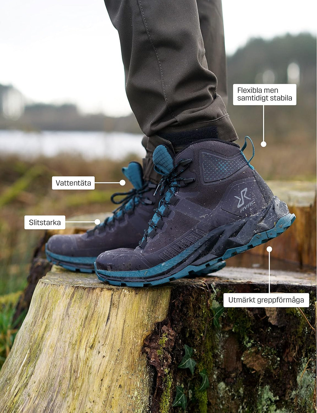 RevolutionRace Women's Phantom Trail Mid Waterproof Hiking Boots, Waterproof Hiking Shoes for All Outdoor Activities